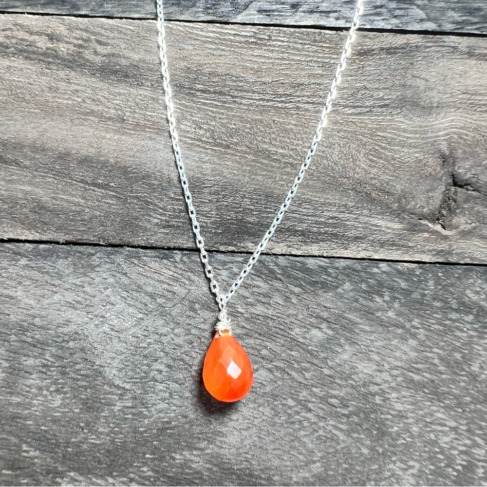 Carnelian Sterling Silver Necklace